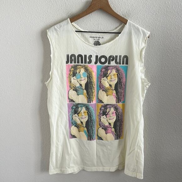 ODDPEOPLE by RKB Pearl Janis Joplin 1971 100% Cotton Cutoff Graphic Tank Tee L - Picture 1 of 6